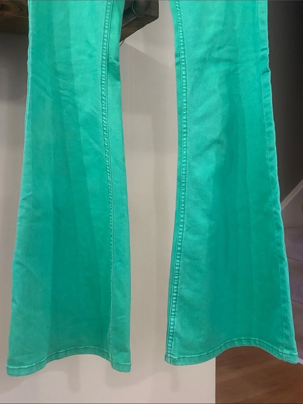 We The Free High Waist Green Flare Jeans | Size 27 | Retro Boho